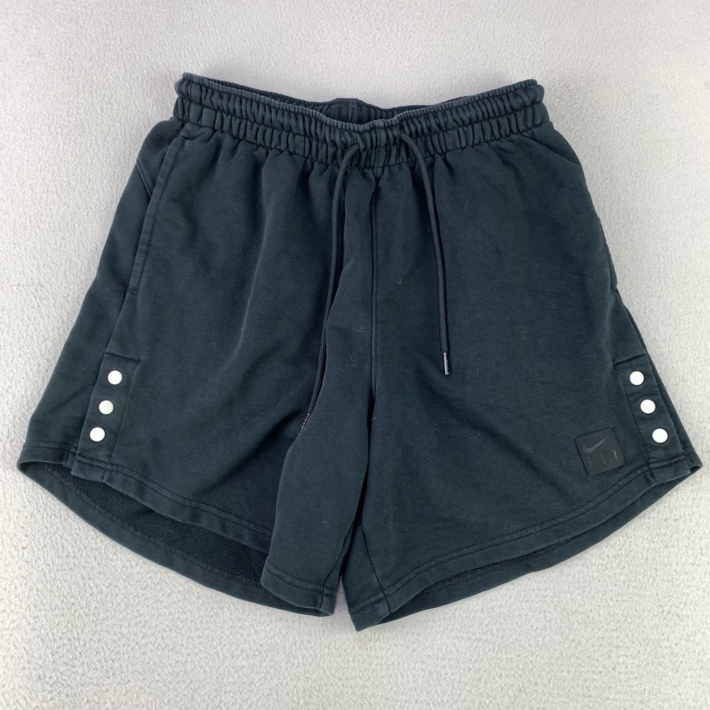 Nike Fly Basketball Shorts Women Small Black Athletic Snap Side Fleece Gym